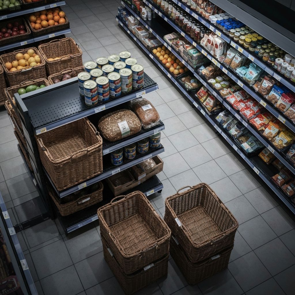 Supermarket vegetable section and food groups